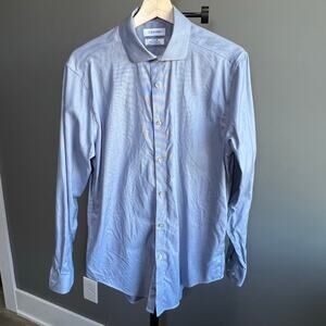 Calvin Klein Men's Button Down Blue Long Sleeve Shirt Size M 15.5 32/33